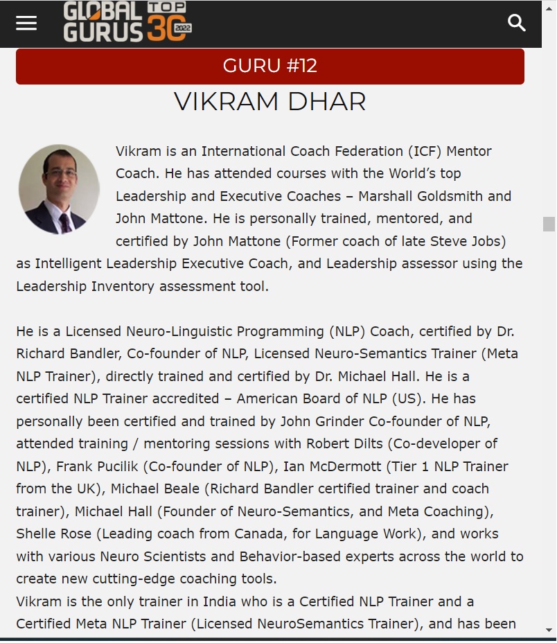 Vikram Dhar International Coach Federation