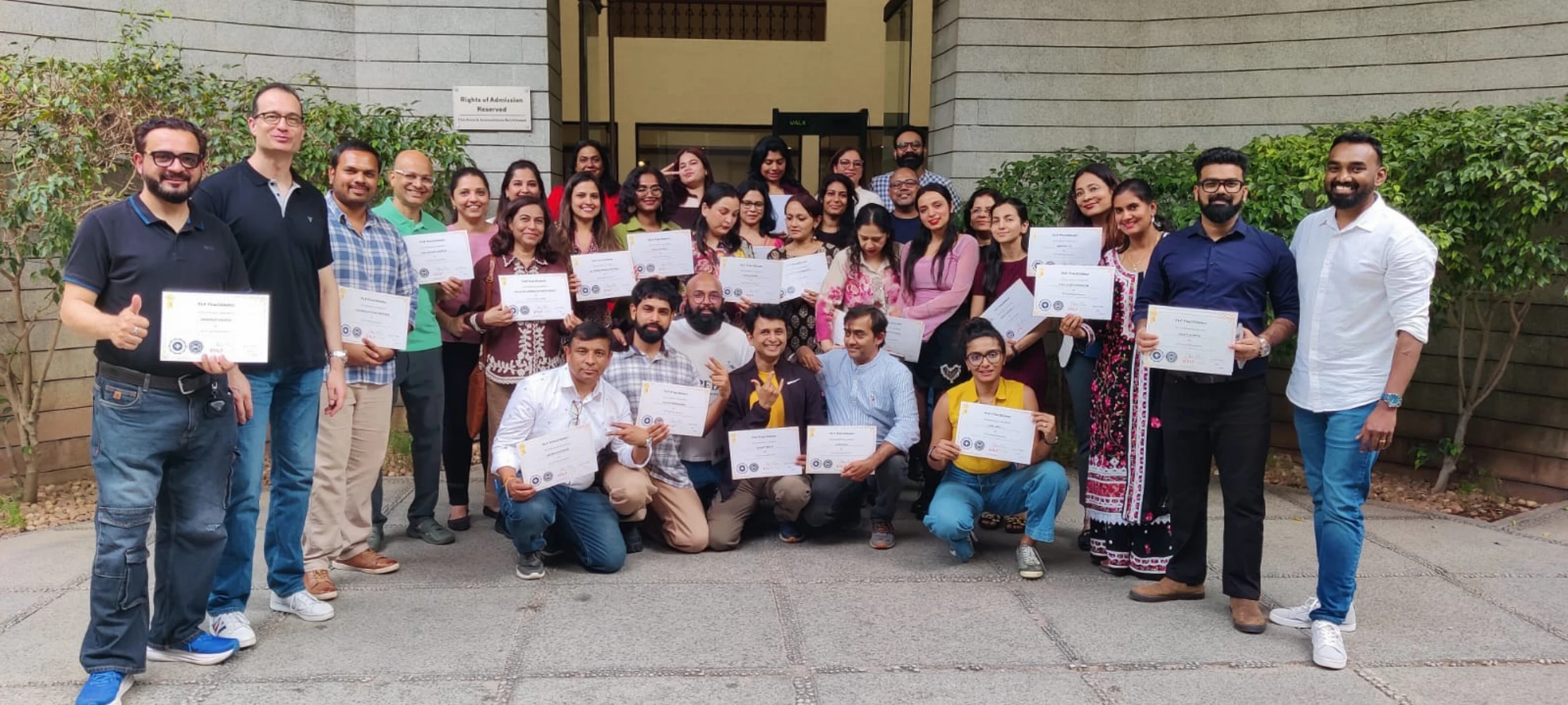 NLP Practitioner graduation
                                cohort with Vikram Dhar