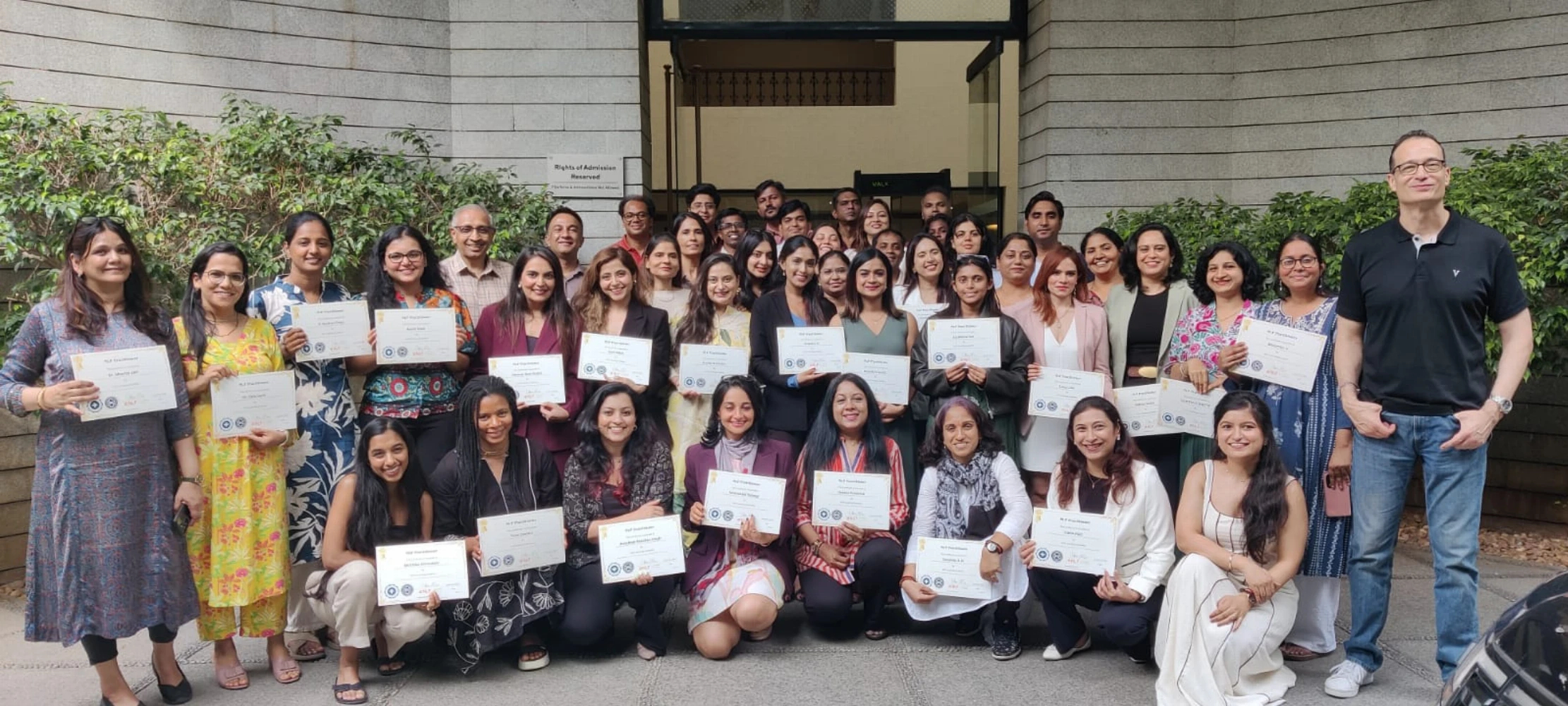 Certified NLP Practitioner
                                    graduation cohort with Vikram Dhar